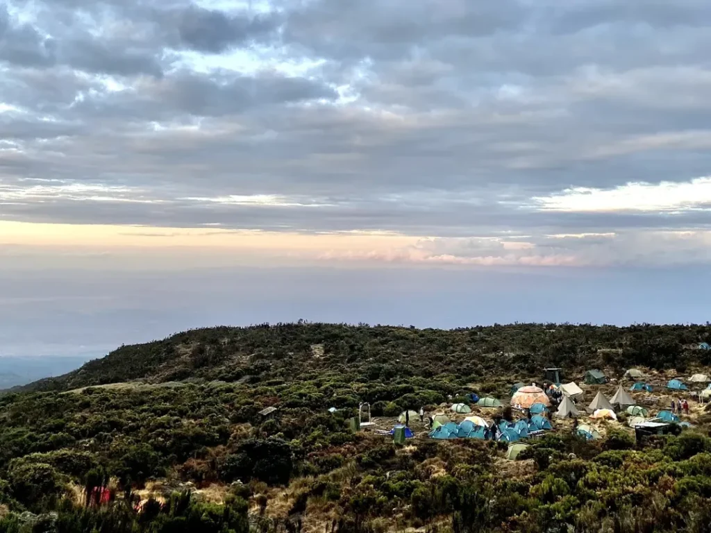 Kilimanjaro mountain rongai route camping base sky