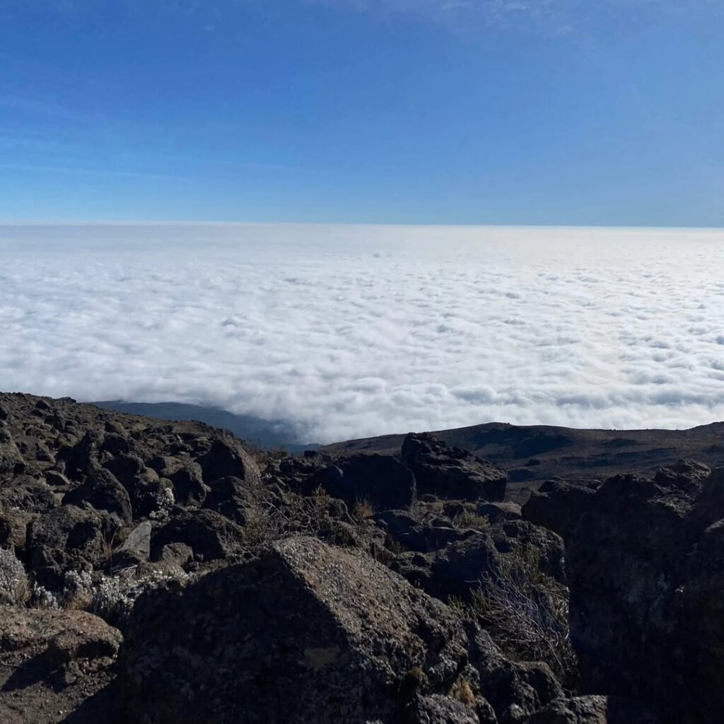 Kilimanjaro mountain rongai route clouds