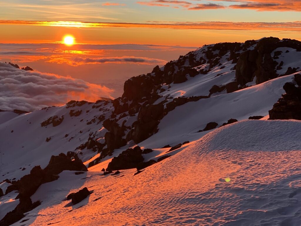 Kilimanjaro mountain rongai route snow cliff