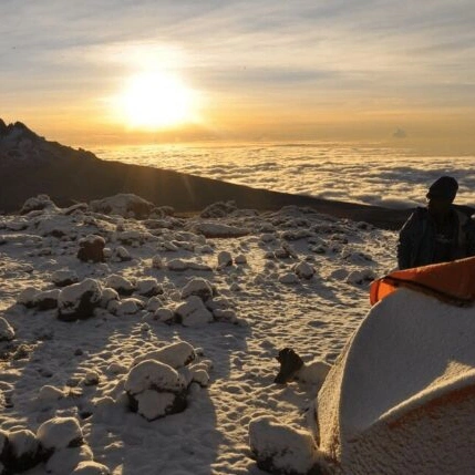 Kilimanjaro mountain rongai route snow