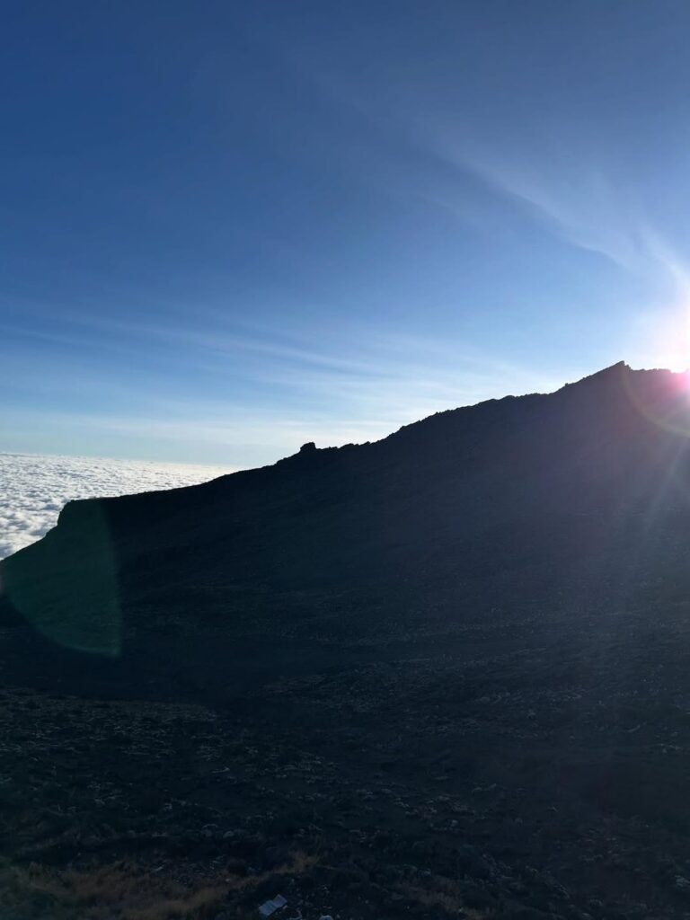 Kilimanjaro mountain rongai route sunlight