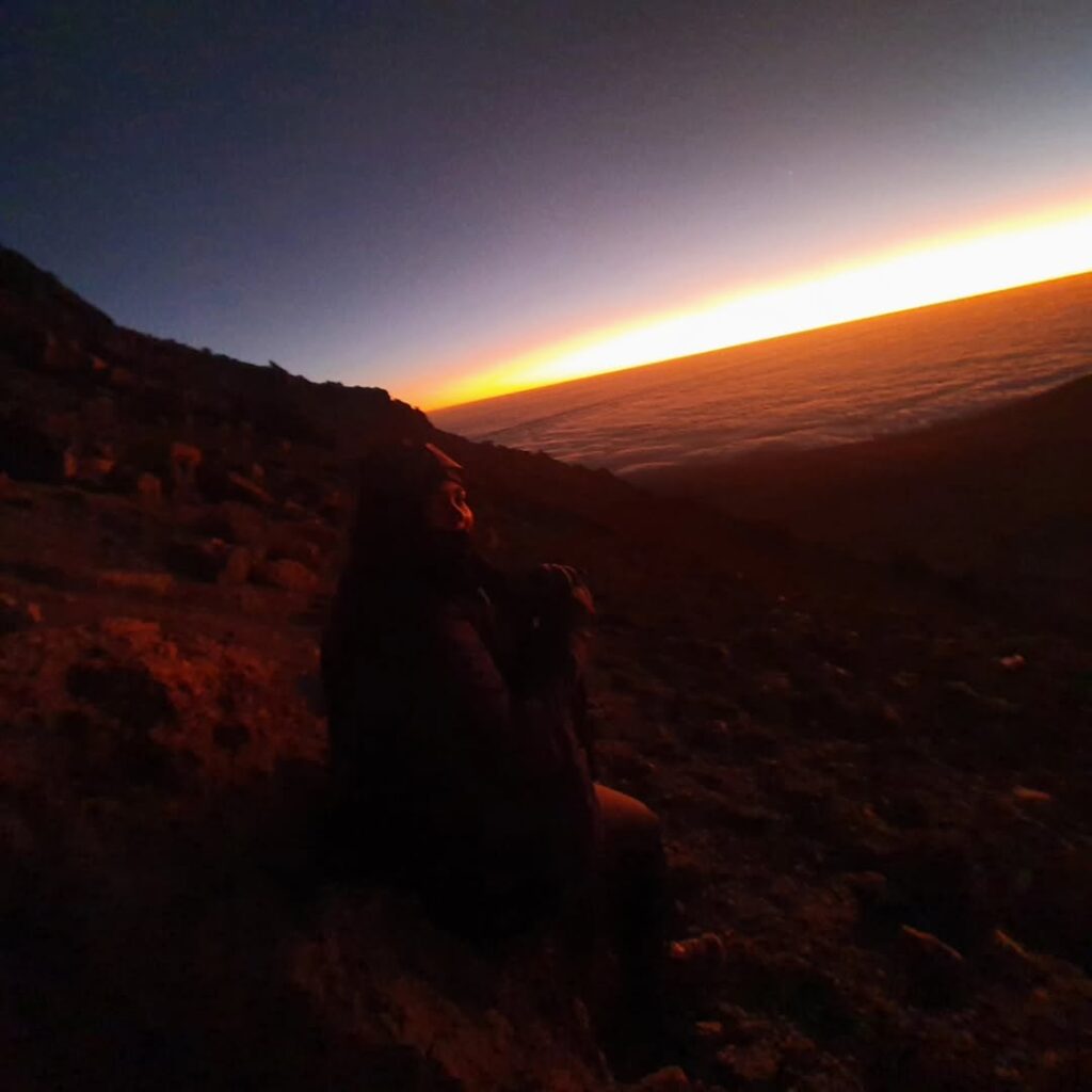 Kilimanjaro mountain rongai route sunset