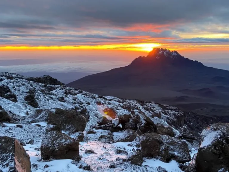 Kilimanjaro mountain rongai route sunset
