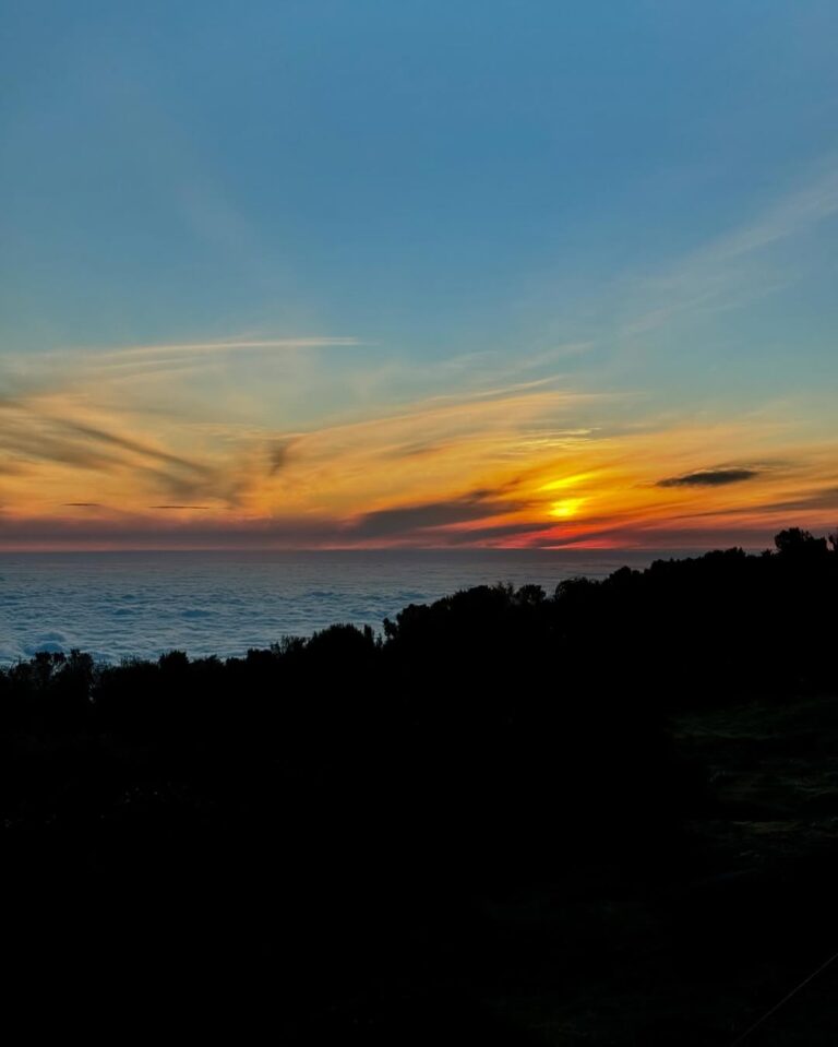 Kilimanjaro mountain rongai route sunset clouds