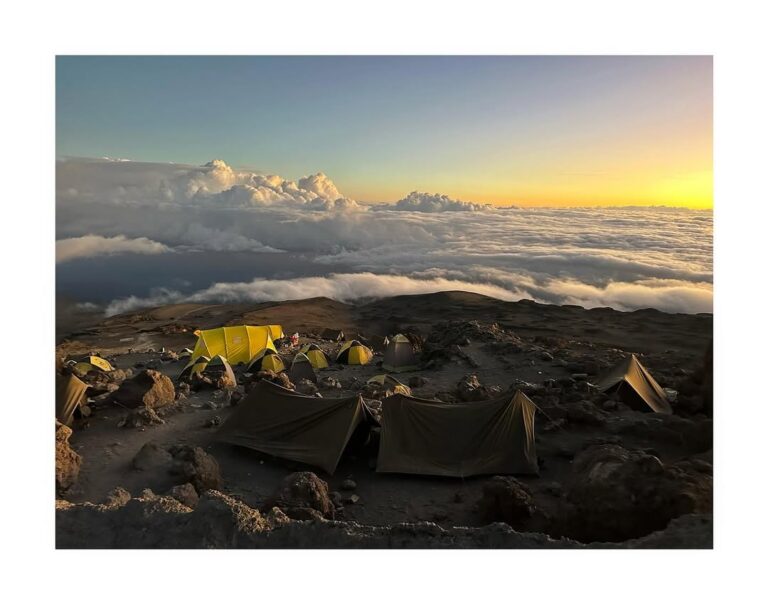 Kilimanjaro umbwe route tent hotel clouds