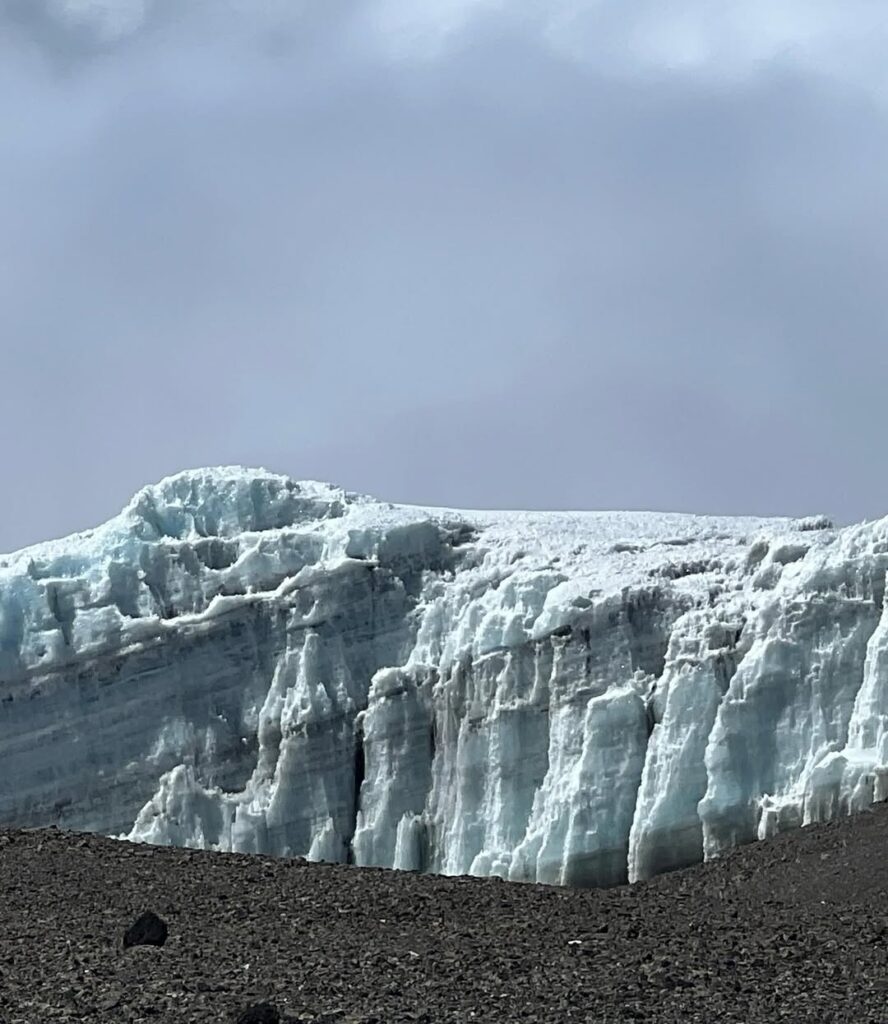 Machame route Kilimanjaro snow cliff