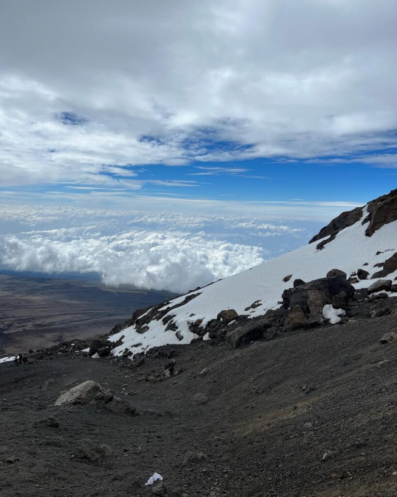Machame route Kilimanjaro snow view