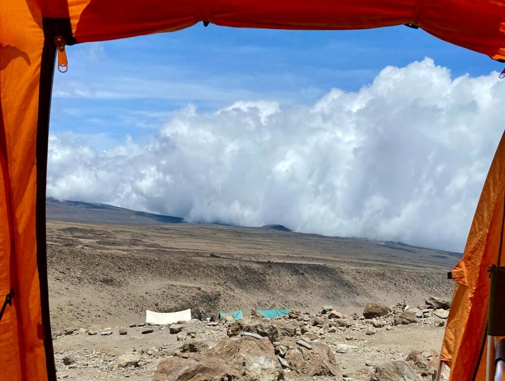 Machame route Kilimanjaro view from tend