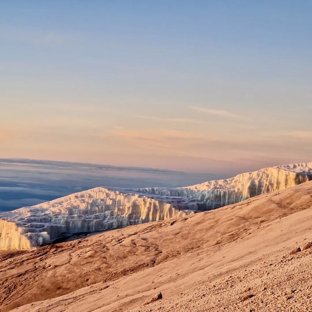 Umbwe Route ice on over 5500m