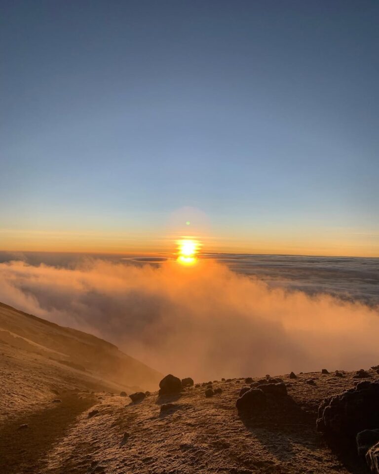 from uhuru peak to the base camp view