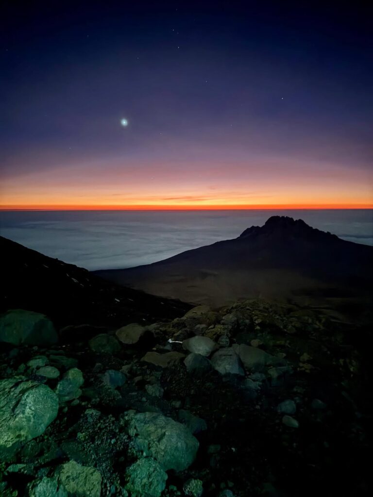 Kilimanjaro Barafu Camp sunset