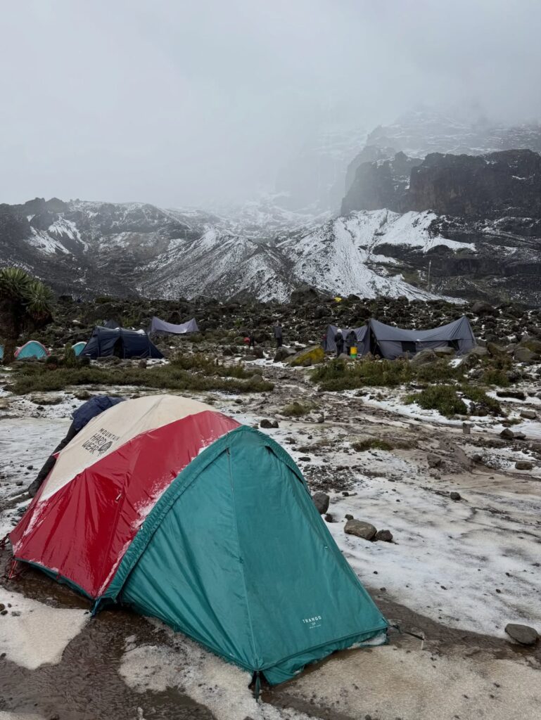 Kilimanjaro Lemosho Route base camp tent colors