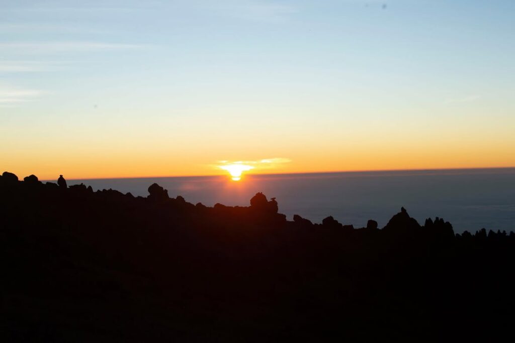 kilimanjaro mount northern curcuit route sunset