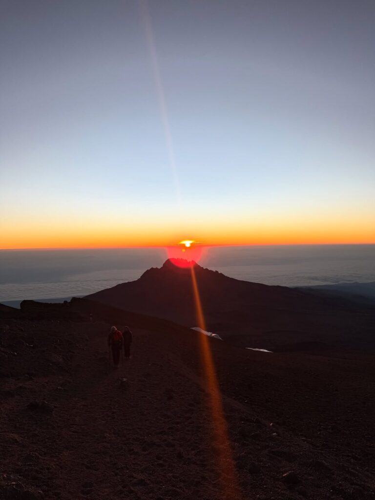 kilimanjaro mount uhuru peak climbers sunset