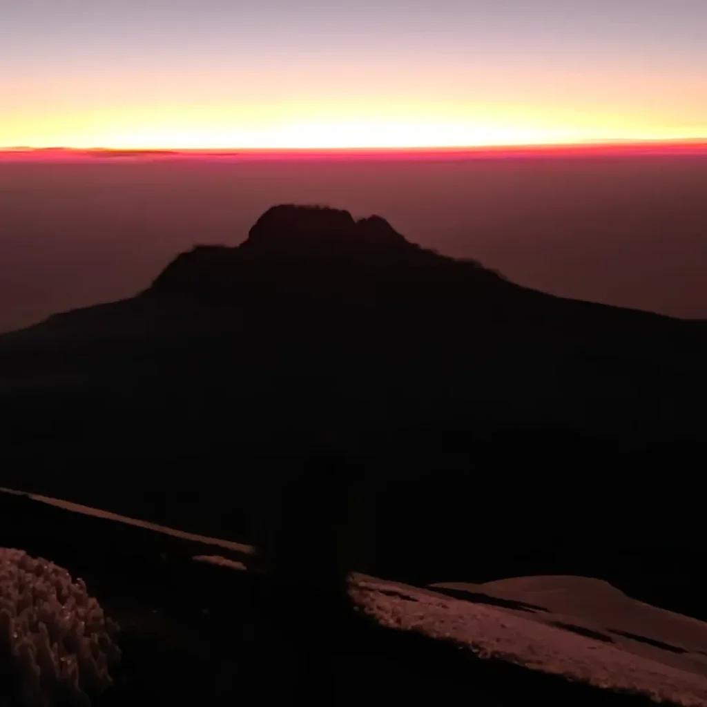 kilimanjaro umbwe route dark sunset