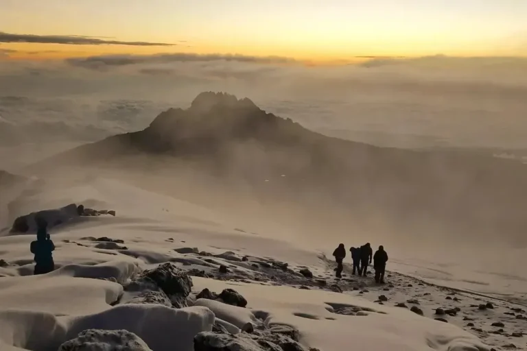 kilimanjaro umbwe route snow storm climbers wind